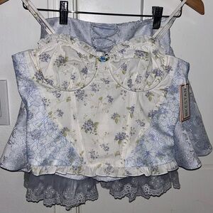 Floral Lace Bustier Top